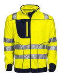 Projob Herren Arbeitssicherheits Jacke aus Polarfleece mit Softshell Elementen und ISO 20471 KLASSE 3/2 Zertifizierung