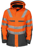 Projob Herren Warnschutz Jacke Wattiert mit Kapuze und EN ISO 20471 Klasse 3 - WERBE-WELT.SHOP