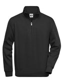 Herren Arbeitspullover- Workwear Half Zip Sweat- S Schwarz