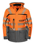 Projob Herren Parka Jacke in Warnschutzfarben, wind- und wasserdicht EN ISO 20471 Klasse 3/2 - WERBE-WELT.SHOP