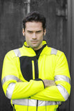 Projob Herren Arbeitssicherheits Jacke aus Polarfleece mit Softshell Elementen und ISO 20471 KLASSE 3/2 Zertifizierung